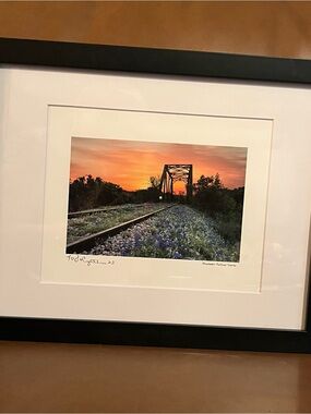 Bluebonnet Railroad Track Print Signed by Artists Tod & Cynthia